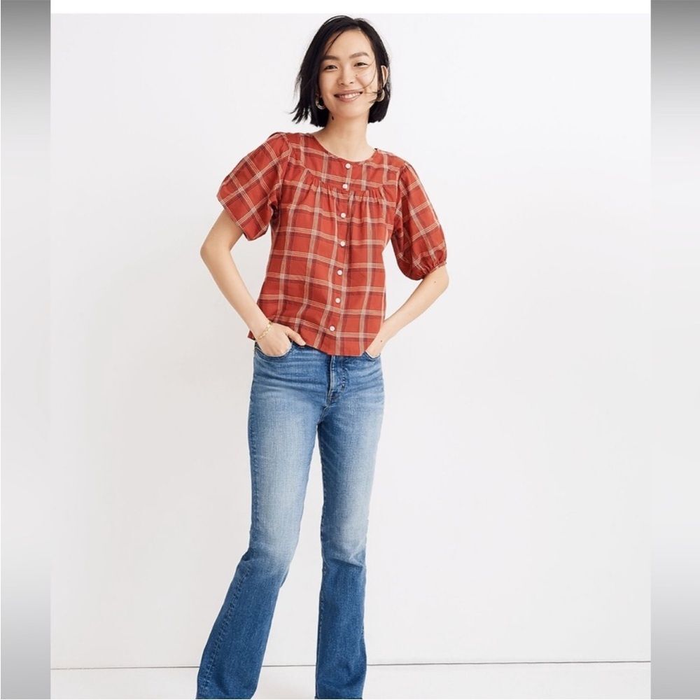 Madewell Prose Plaid Xs Blouse